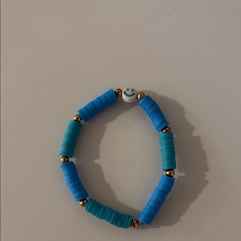 Blue and Gold Beaded Bracelet